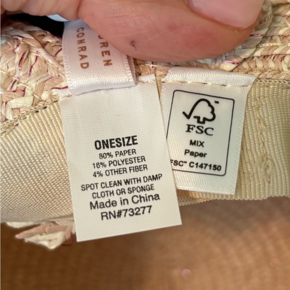 NEW * LAUREN CONRAD Dusty Pink Woven Sun Hat OS - Picture 7 of 7